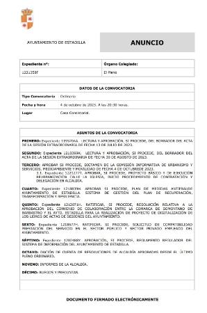 ANUNCIO PLENO ORDINARIO
