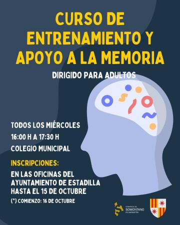 Cartel Horizontal Taller de Memoria para mayores Profesional Azul y Amarillo (1080 x 1350 px)