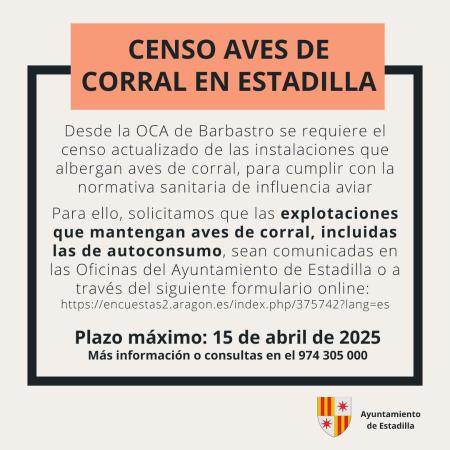 Imagen Censo de aves de corral en Estadilla