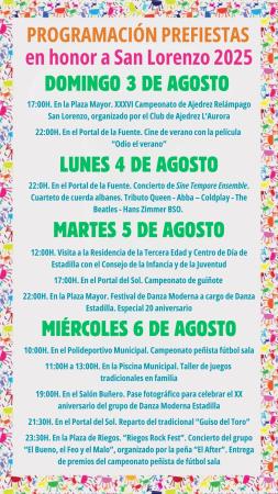 Image Programación prefiestas en honor a San Lorenzo 2025