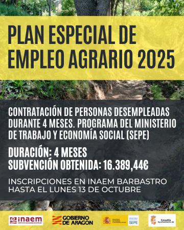 Imagen Plan Especial de Empleo Agrario 2025