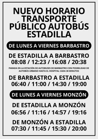 Imagen Nuevas líneas de autobús por la mañana y por la tarde en Estadilla