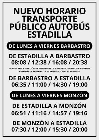 Imagen Nuevas líneas de autobús por la mañana y por la tarde en Estadilla