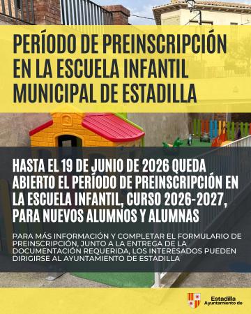Imagen La Escuela Infantil de Estadilla abre el plazo de preinscripción para el...