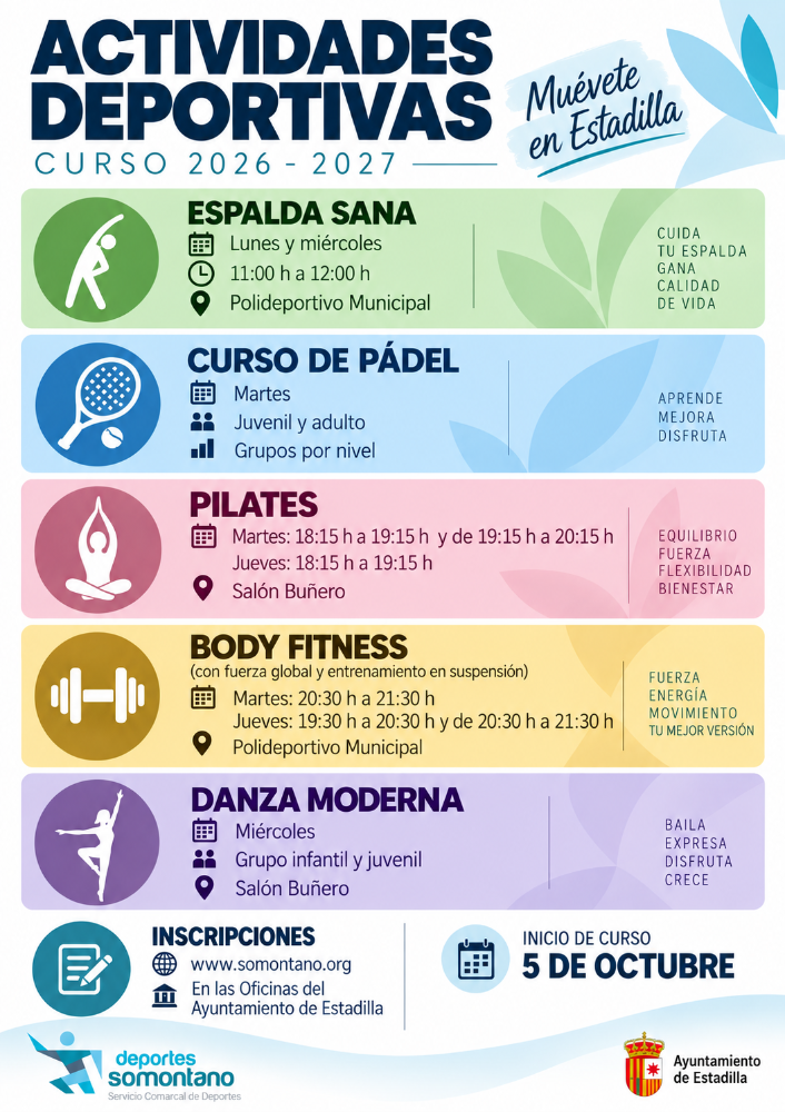 Imagen Estadilla presenta su programa de actividades deportivas para el curso 2026-2027